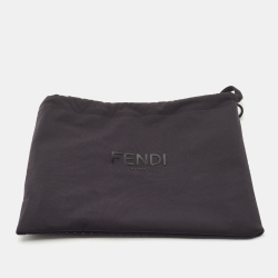Fendi Brown/ White FF Monogram Print Nylon Triangle Bikini S