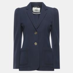 Fendi Navy Blue Virgin Wool Blazer M (IT 42)