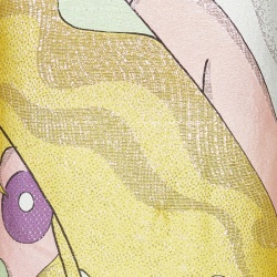 Pre Owned فستان ماكسي فندي جاكار مطبوع بنت متعدد الألوان بلا حمالات مقاس صغير - سمول