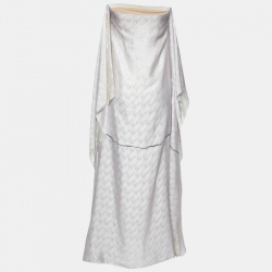 Pre Owned فستان ماكسي فندي جاكار مطبوع بنت متعدد الألوان بلا حمالات مقاس صغير - سمول