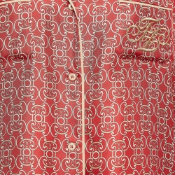 Pre Owned Fendi Red Printed Silk Royale Shirt M