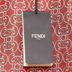 Pre Owned Fendi Red Printed Silk Royale Shirt M