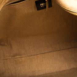 Pre Owned Fendi Multicolor Pequin Canvas and Leather Roll Tote 