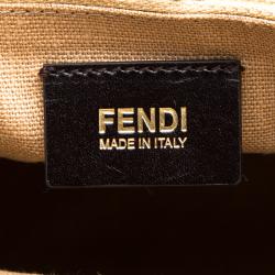 Pre Owned Fendi Multicolor Pequin Canvas and Leather Roll Tote 
