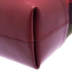 Pre Owned Fendi Multicolor Pequin Canvas and Leather Roll Tote 