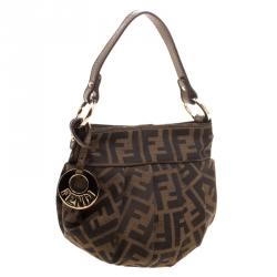 Pre Owned Fendi Tobacco Zucca Canvas Mini Chef Bag