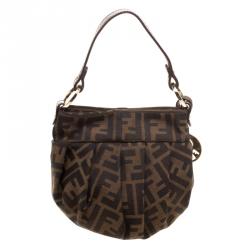 Pre Owned Fendi Tobacco Zucca Canvas Mini Chef Bag