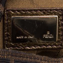 Pre Owned Fendi Tobacco Zucca Canvas Mini Chef Bag