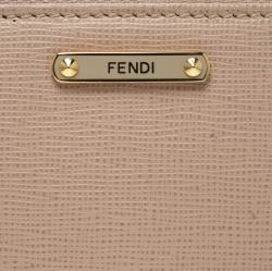 Pre Owned Fendi Pink Leather Zip Around Wallet
