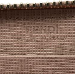 Pre Owned Fendi Pink Leather Zip Around Wallet