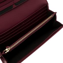 Pre Owned Fendi Burgundy Pequin Continental Wallet