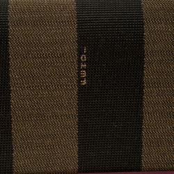 Pre Owned Fendi Burgundy Pequin Continental Wallet