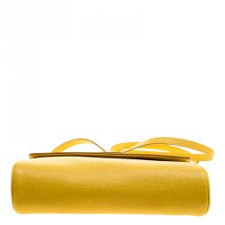 Pre Owned Fendi Yellow Leather Small Crayons Crossbody Bag