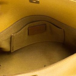 Pre Owned Fendi Yellow Leather Small Crayons Crossbody Bag