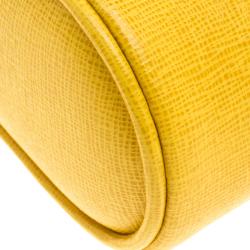 Pre Owned Fendi Yellow Leather Small Crayons Crossbody Bag