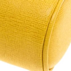 Pre Owned Fendi Yellow Leather Small Crayons Crossbody Bag