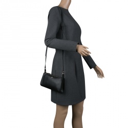 Pre Owned Fendi Black Leather Pochette Crossbody Bag