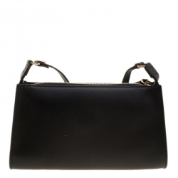 Pre Owned Fendi Black Leather Pochette Crossbody Bag