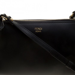 Pre Owned Fendi Black Leather Pochette Crossbody Bag