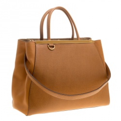 Pre Owned Fendi Mustard Yellow Saffiano Leather 2Jours Tote