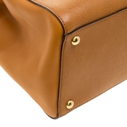 Pre Owned Fendi Mustard Yellow Saffiano Leather 2Jours Tote