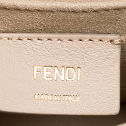 Pre Owned Fendi Black Leather Kan I Logo Embossed Top Handle Shoulder Bag