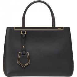 Pre Owned Fendi Black Leather Petite 2Jours Tote