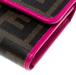 Pre Owned Fendi Brown Zucca Coated Canvas Wallet