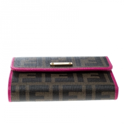Pre Owned Fendi Brown Zucca Coated Canvas Wallet