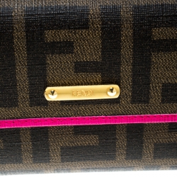 Pre Owned Fendi Brown Zucca Coated Canvas Wallet