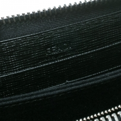 Pre Owned Fendi Black Leather Karlito Zip Around Wallet