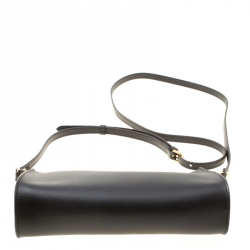 Pre Owned Fendi Black Leather Pochette Shoulder Bag