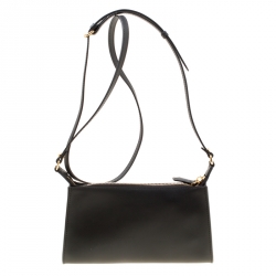 Pre Owned Fendi Black Leather Pochette Shoulder Bag