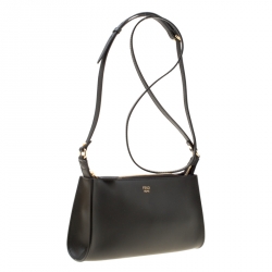 Pre Owned Fendi Black Leather Pochette Shoulder Bag