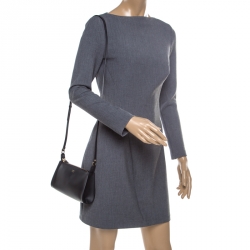 Pre Owned Fendi Black Leather Pochette Shoulder Bag