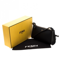 Pre Owned Fendi Black Leather Pochette Crossbody Bag