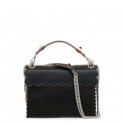 Pre Owned Fendi Black/Pink Leather Kan I Shoulder Bag