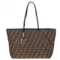Pre Owned Fendi Zucca Canvas Quilted Shopper