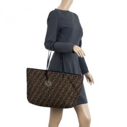 Pre Owned Fendi Zucca Canvas Quilted Shopper