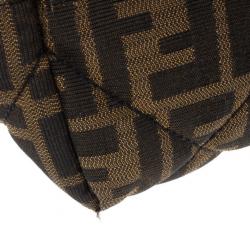 Pre Owned Fendi Zucca Canvas Quilted Shopper
