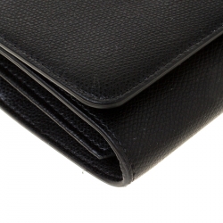 Pre Owned Fendi Black Leather Wallet on Chain