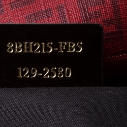 Pre Owned Fendi Red Zucchino Coated Canvas and Leather Superstar Shopper Tote