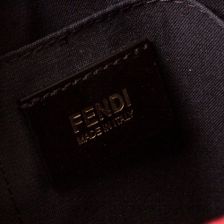 Pre Owned Fendi Red Zucchino Coated Canvas and Leather Superstar Shopper Tote