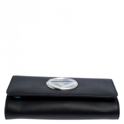 Pre Owned Fendi Black Leather F Chain Clutch