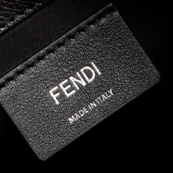 Pre Owned Fendi Black Leather F Chain Clutch