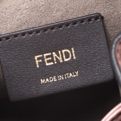 Pre Owned Fendi Rose Pink Studded Leather Mini Mon Tresor Drawstring Bucket Bag