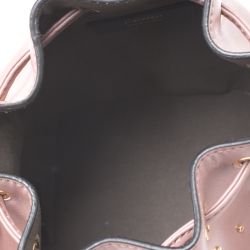 Pre Owned Fendi Rose Pink Studded Leather Mini Mon Tresor Drawstring Bucket Bag