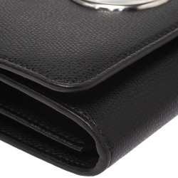 Pre Owned Fendi Black Leather Wallet on Chain
