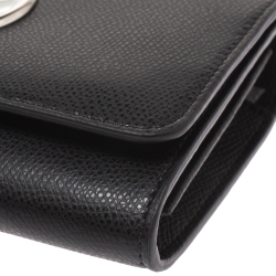 Pre Owned Fendi Black Leather Wallet on Chain