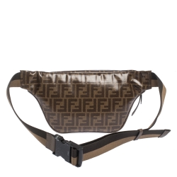 Fendi Brown Zucca Coated Canvas Spalmati Mania Belt Bag